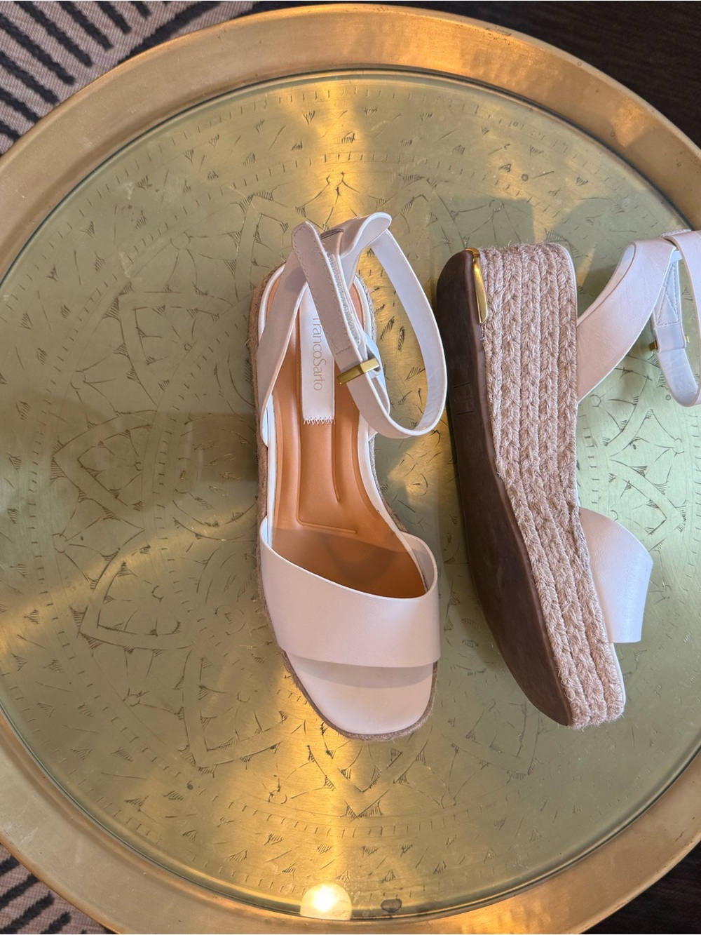 White Espadrille Wedge Sandals